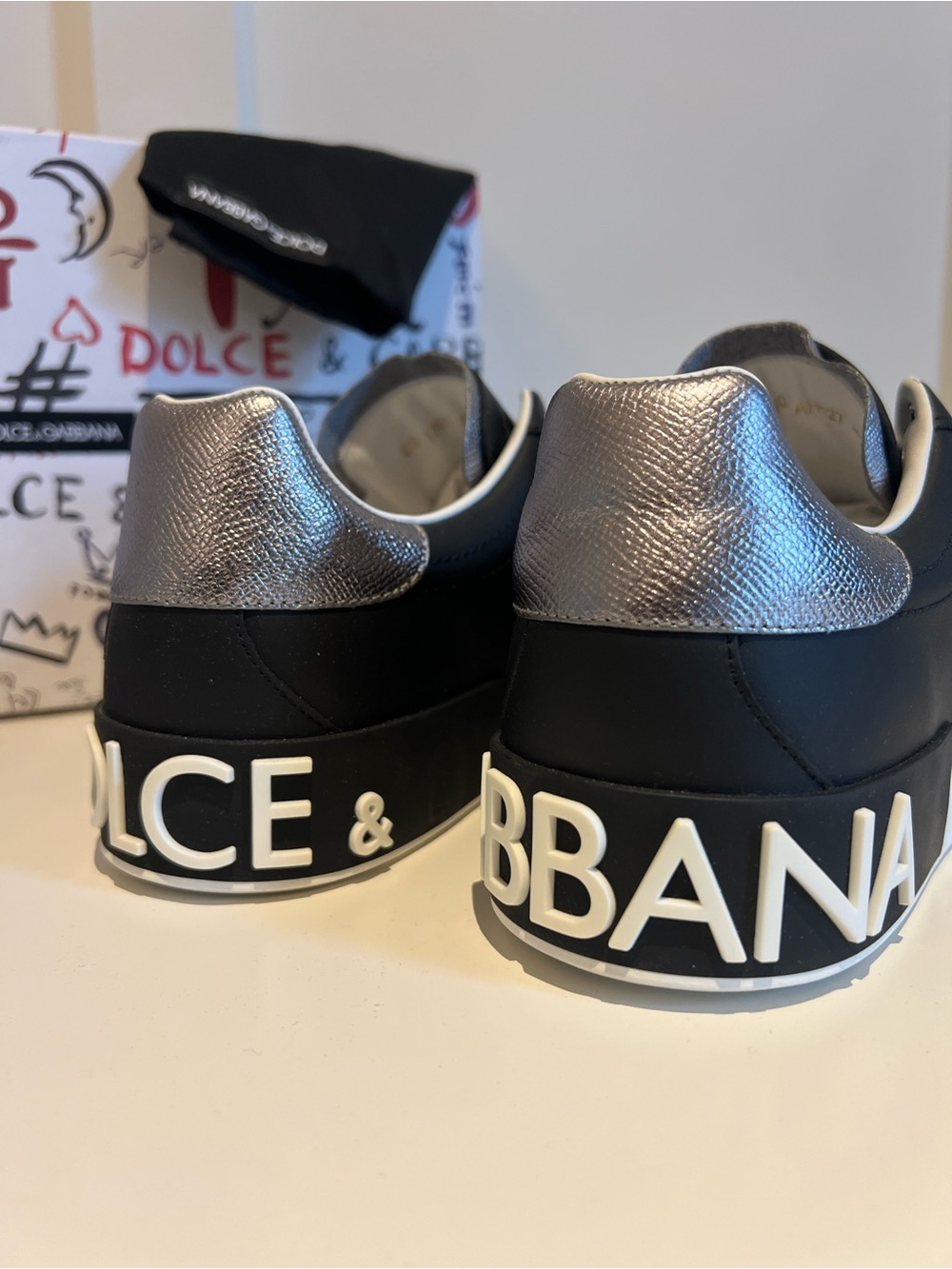 Dolce & Gabbana Calfskin nappa Portofino sneakers 42 (8US)